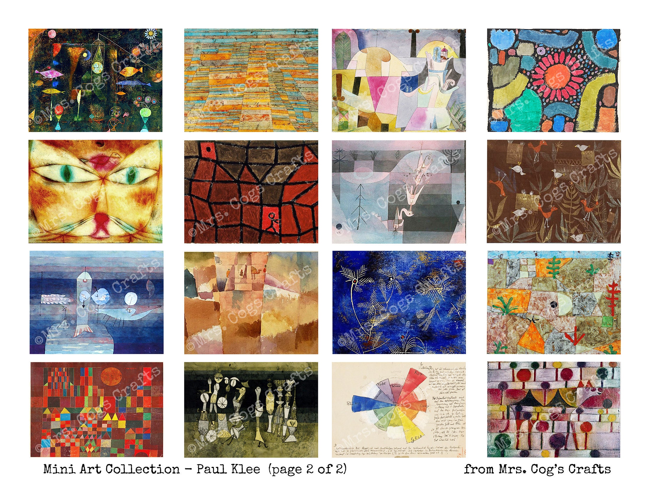 ミニアート - パウル・クレー、印刷可能な画像、デジタル