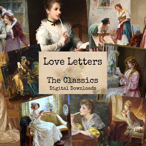 Liebe Buchstaben - digitale Ephemera Klassiker, digitale Bilder, Vintage-Kunst, Instant Download, digitales Papier, digitale Collage