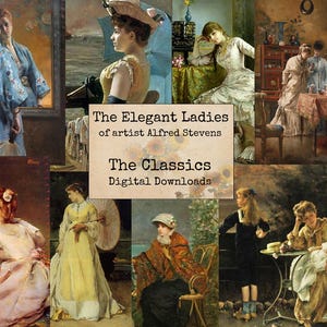 Les dames élégantes - classiques numériques éphémères, images numériques, art vintage, téléchargement immédiat, papier numérique, collage numérique