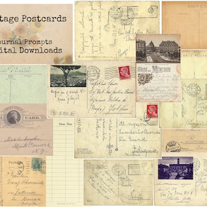 Vintage Postkarten - Ephemera Klassiker, druckbare Bilder, Vintage Kunst, Sofort Download, Digitale Collage, Kunst Ephemera, Antike Postkarten