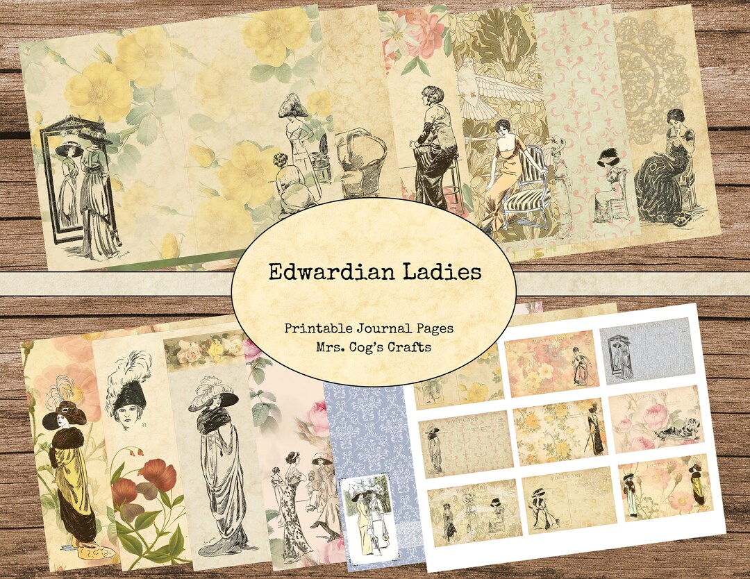 Edwardian Ladies Junk Journal Kit - Printable Journal, Vintage Images ...
