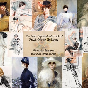 Paul César Helleu - Post Impressionist Art, Digital Ephemera Classics, Digital Images, Vintage Art, Instant Download, Digital Collage