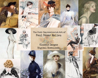 Paul César Helleu - Post Impressionist Art, Digital Ephemera Classics, Digital Images, Vintage Art, Instant Download, Digital Collage