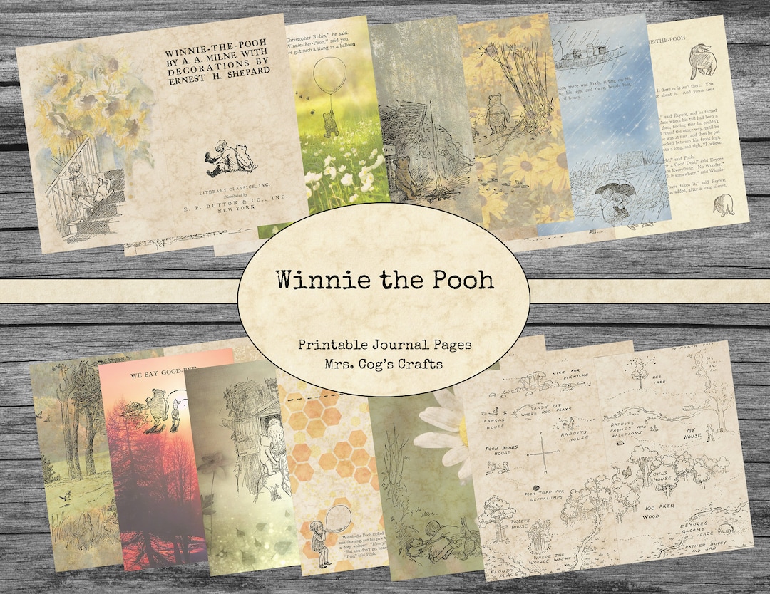 Winnie the Pooh Journal Pages - Paper Pack, Printable Journal Pages ...