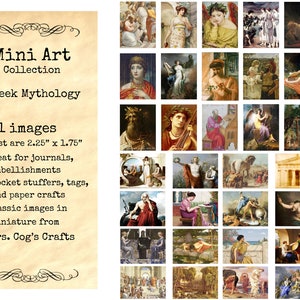 Mini Art - Greek Mythology - Ancient Greece, Printable Images, Digital Download, Miniature Images, Vintage Images, Embellishments
