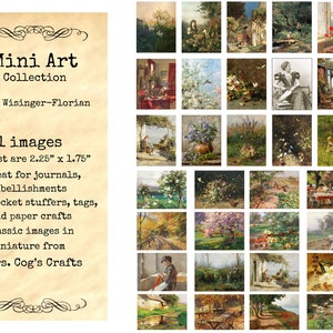 Mini Art -Olga Wisinger-Florian, Printable Images, Digital Download, Miniature Images, Collage Sheet, Vintage Images, Embellishments