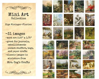 Mini Art -Olga Wisinger-Florian, Printable Images, Digital Download, Miniature Images, Collage Sheet, Vintage Images, Embellishments