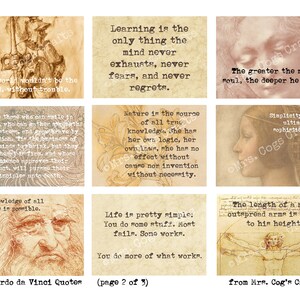 Leonardo Da Vinci - Printable Quotes, Journal Prompts, Printable Words ...