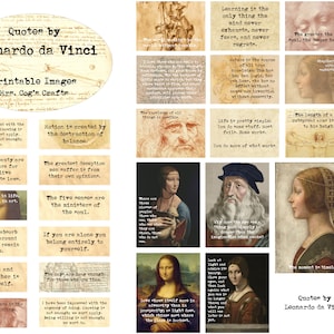 Leonardo Da Vinci - Printable Quotes, Journal Prompts, Printable Words ...