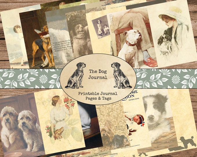 The Dog Journal Junk Journal Kit Printable Journal Digital - Etsy