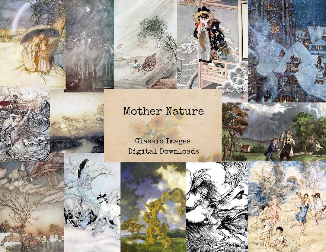 Mother Nature - Printable Images, Vintage Art, Instant Download ...