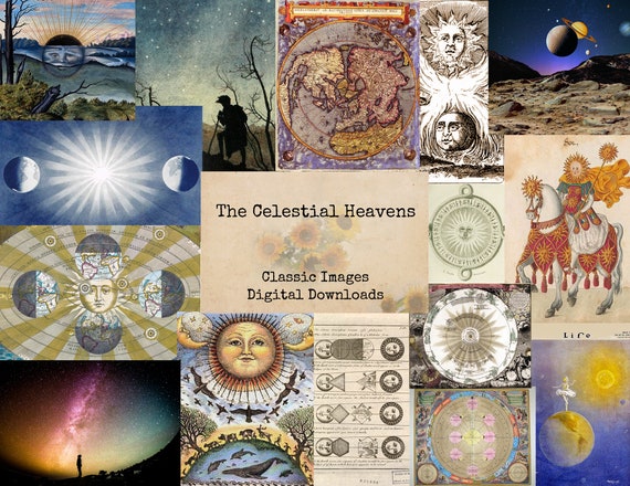 The Celestial Heavens - Printable Images, Vintage Art, Instant