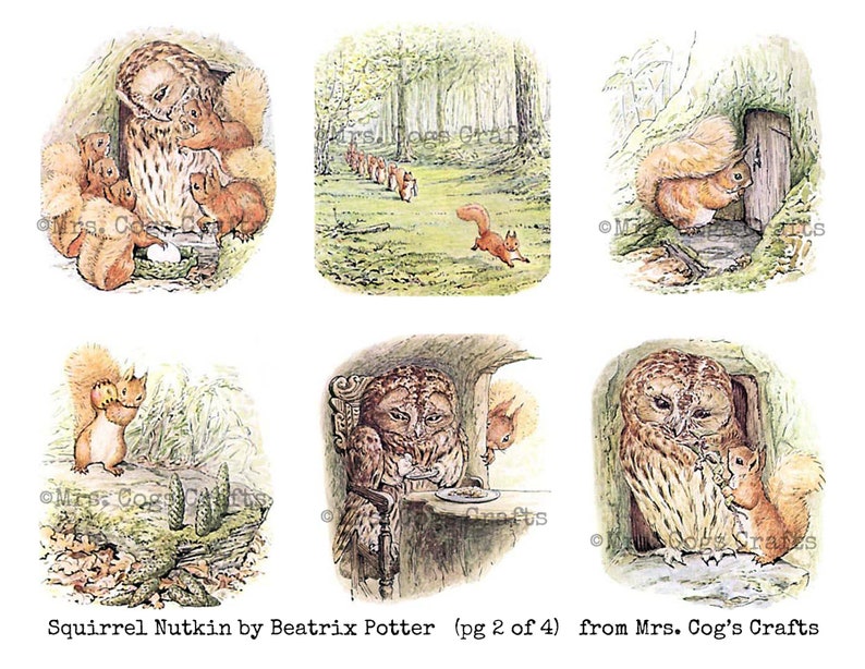 Squirrel Nutkin by Beatrix Potter Digital Ephemera Classics | Etsy
