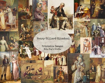 Henry Gillard Glindoni - Printable Images, Digital Ephemera, Vintage Art, Instant Download, Digital Paper, Digital Collage, Art Classics