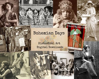 Bohemian Days - Digital Ephemera, Digital Images, Vintage Art, Instant Download, Digital Paper, Digital Collage, Historical Images