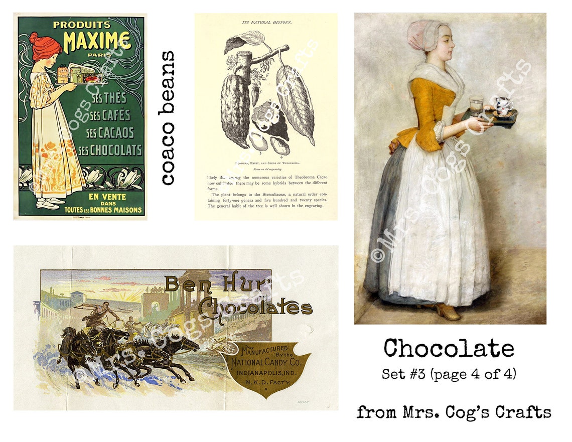 Chocolate Set 3 Digital Ephemera Classics Printable - Etsy