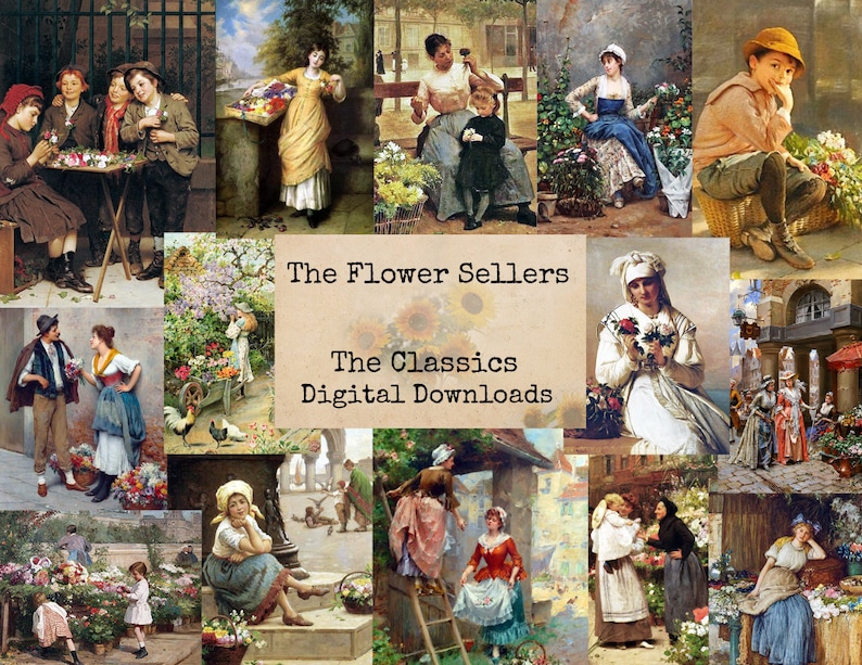 The Flower Sellers Digital Ephemera Classics Digital Etsy