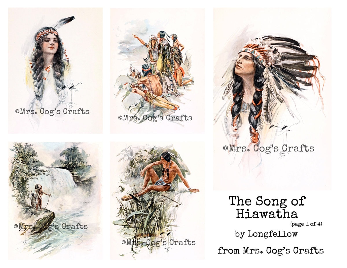 The Song of Hiawatha A Poem by Longfellow Digital Ephemera Etsy UK