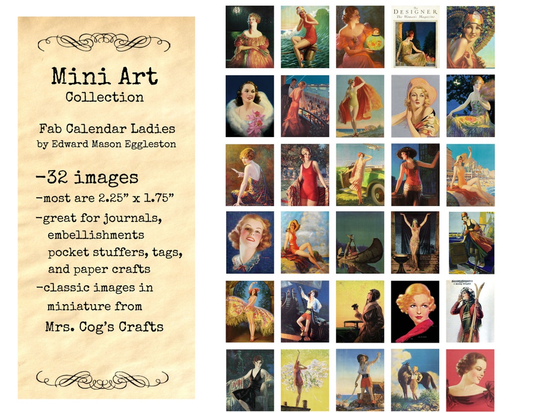 Mini Art - Fab Calendar Ladies by Eggleston - Printable Images, Digital ...