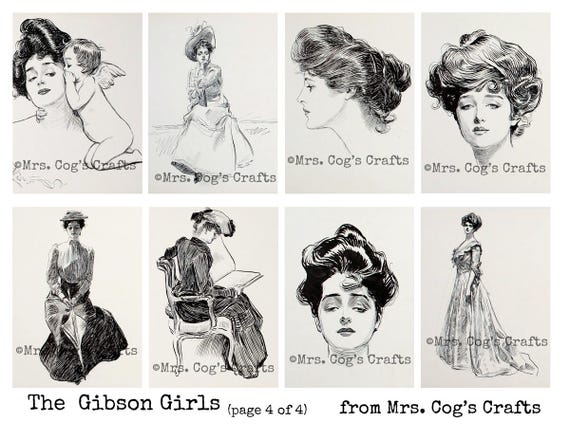 The Gibson Girls by Charles Dana Gibson Digital Ephemera - Etsy Norway