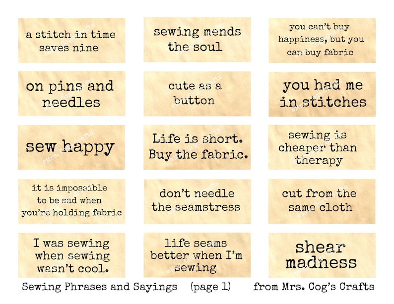 sewing phrases and sayings journal prompts printable words etsy