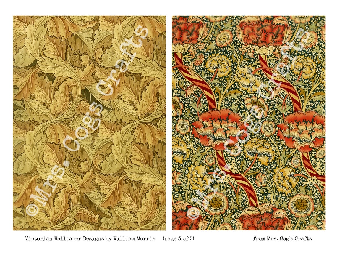 Victorian Wallpaper Designs by William Morris 5 X Etsy