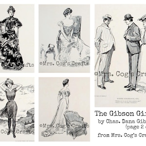 The Gibson Girls by Charles Dana Gibson, Digital Ephemera Classics, Printable Images, Vintage Art, Digital Art, Instant Download image 3