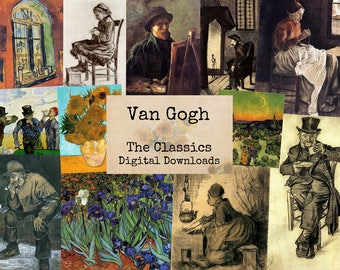Van Gogh - (Set #1) - Digital Ephemera Classics, Digital Images, Vintage Art, Instant Download, Digital Collage, Van Gogh Ephemera
