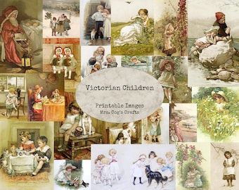 Victorian Children - Digital Ephemera Classics, Digital Images, Vintage Art, Instant Download, Digital Collage, Art Ephemera
