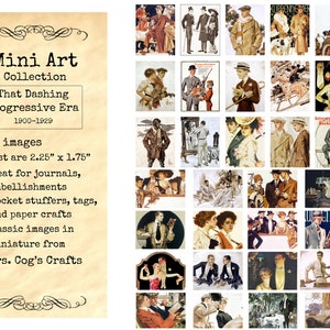 Mini Art - That Dashing Progressive Era - Printable Images, Digital Download, Miniature Images, Vintage Images, Embellishments, Edwardian