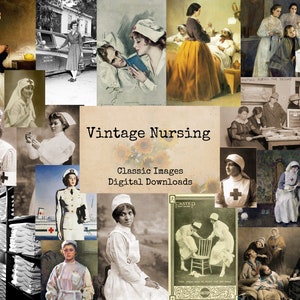 Vintage Nursing - Printable Images, Ephemera Classics, Digital Images, Vintage Art, Instant ...