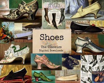 Shoes - Digital Ephemera Classics, Digital Images, Vintage Art, Instant Download, Digital Collage, Art Ephemera