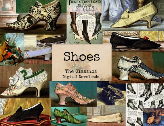 Shoes - Digital Ephemera Classics, Digital Images, Vintage Art, Instant Download, Digital Collage, Art Ephemera