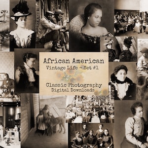 Vie vintage afro-américaine - Set #1 - Ephemera numérique, images imprimables, photos vintage, téléchargement instantané, collage numérique