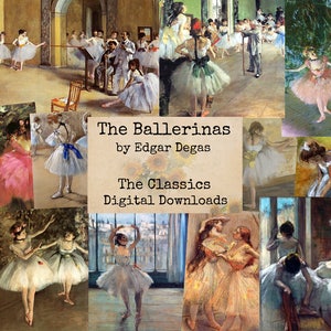 Die Ballerinas von Degas - Tanz Bilder, Vintage-Kunst, druckbare Bilder, Ephemera Klassiker, Instant Download, digitales Papier, digitale Collage