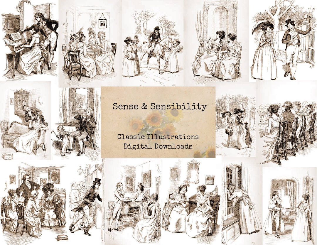 Sense &amp; Sensibility - Printable Images, Vintage Art, Instant Download ...