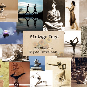 vintage Yoga - Digital Ephemera Classics, Digital Images, vintage Art, Instant Download, Digital Collage, Art Ephemera