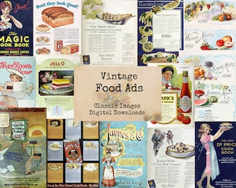Vintage Food Ads - Digital Ephemera Classics, Digital Images, Vintage Art, Instant Download, Digital Collage, Art Ephemera