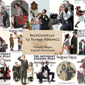 Relationships - Norman Rockwell - Printable Illustrations, Digital Ephemera, Digital Images, Instant Download, Digital Collage