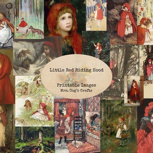 Little Red Riding Hood - Digital Ephemera Classics, Printable Images, Instant Download, Digital Paper, Digital Collage, Art Ephemera
