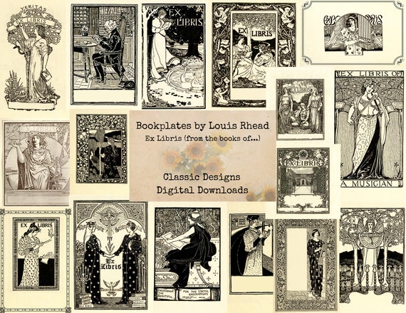 Bookplates By Louis Rhead Ex Libris Labels For Journals Etsy