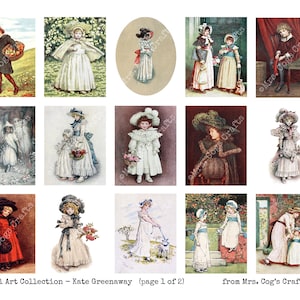 Mini Art - Kate Greenaway, Printable Images, Digital Download ...