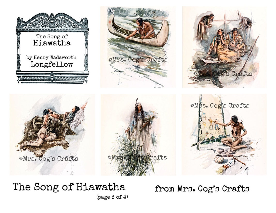 The Song of Hiawatha A Poem by Longfellow Digital Ephemera Etsy