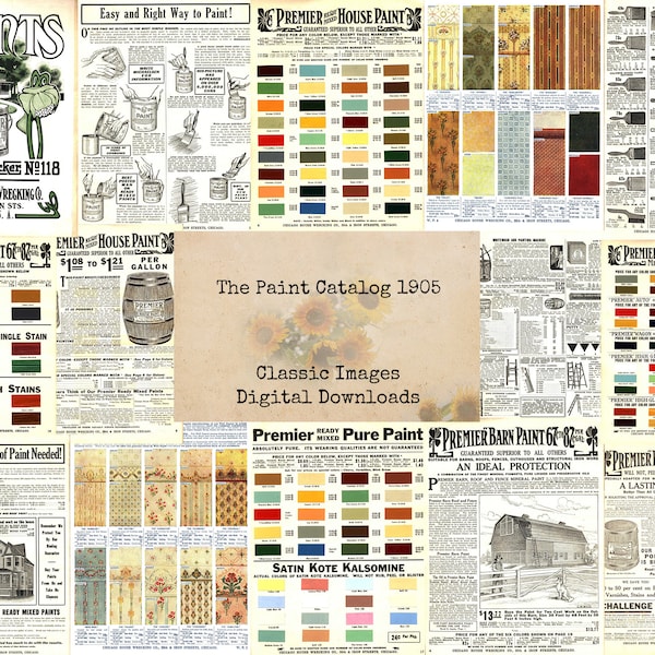 The Paint Catalog 1905 - Digital Ephemera Classics, Printable Images, Vintage Art, Instant Download, Digital Collage, Ephemera, Book Pages