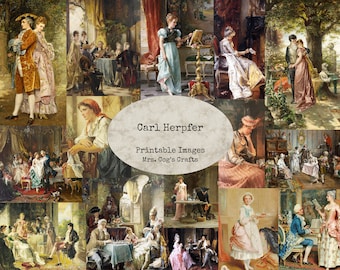 Carl Herpfer - Printable Images, Digital Ephemera, Vintage Art, Instant Download, Digital Paper, Digital Collage, Antique Art