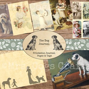 The Dog Journal - Junk Journal Kit, Giornale stampabile, Diario digitale, Immagini vintage, Carta stampabile, Diario d'arte, Tag stampabili immagine 4