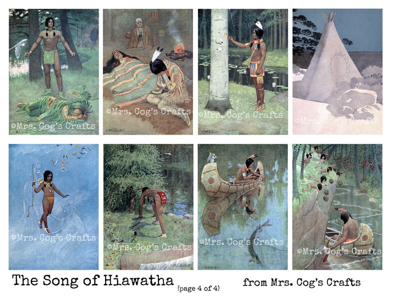 The Song of Hiawatha A Poem by Longfellow Digital Ephemera Etsy