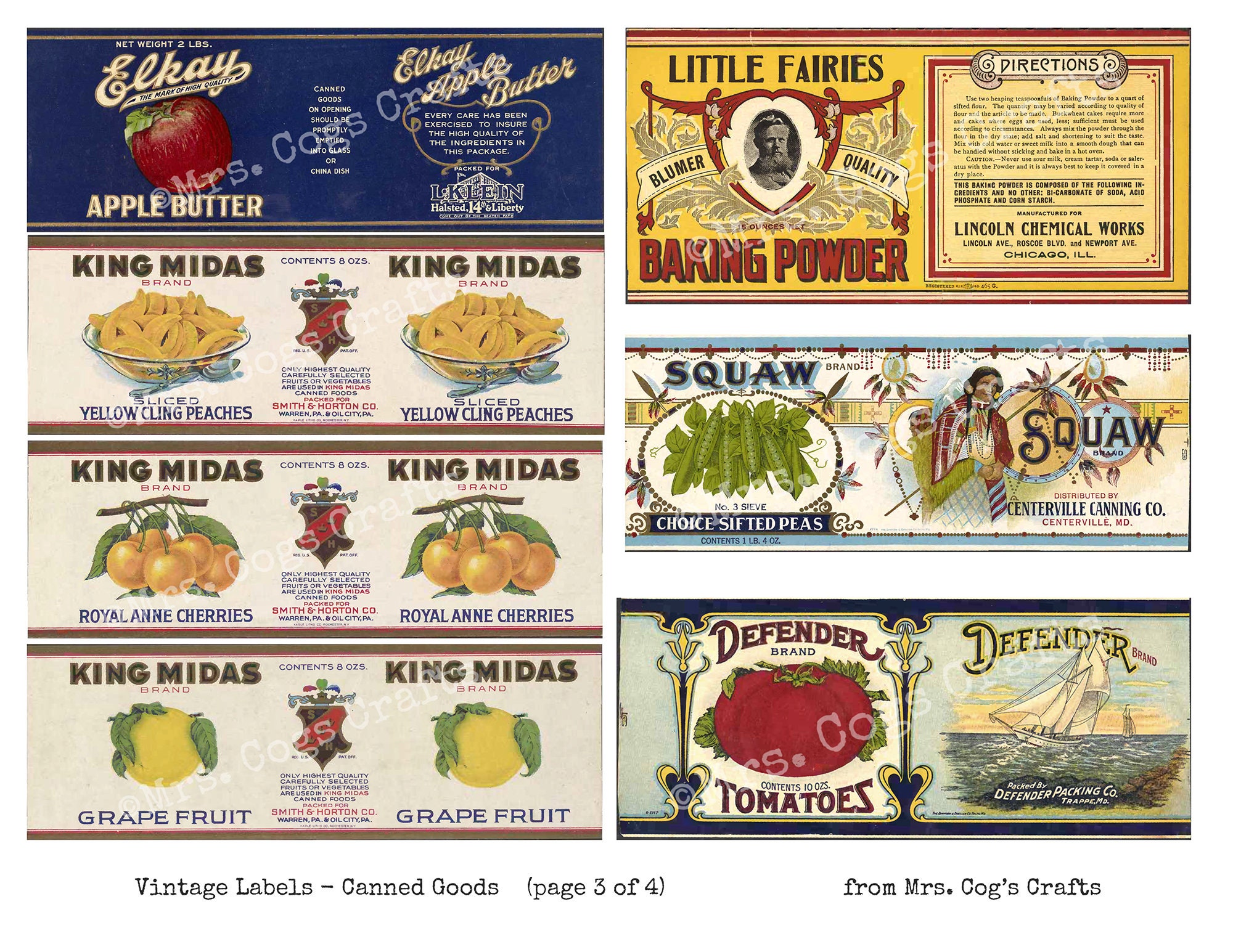 Vintage Labels Canned Goods Ephemera Printable Images - Etsy