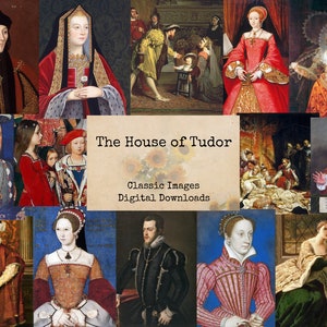 The House of Tudor - Printable Images, Vintage Art, Instant Download, Digital Collage, Ephemera, House of Tudor, Henry VIII England