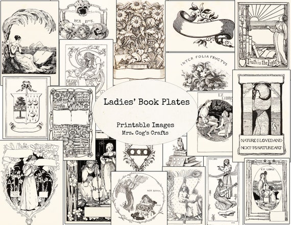 Ladies' Book Plates Ex Libris Labels for Journals and - Etsy